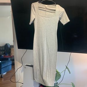 Short sleeved grey cotton dress